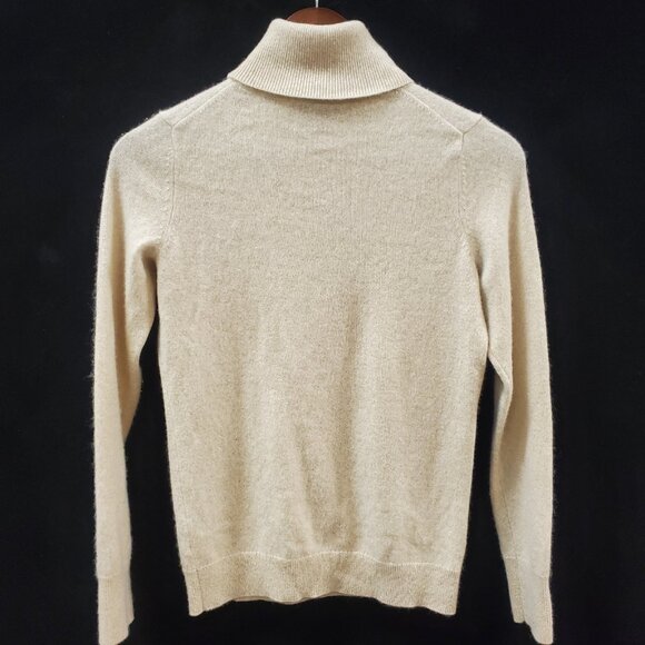 Talbots Womens Metallic Cashemere Turtleneck Sweater Size XS Gold Quiet Luxury - Picture 2 of 9
